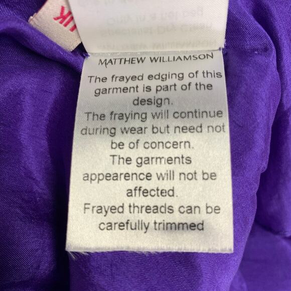 MATTHEW WILLIAMSON Size 10 Purple Gold Silk Embroidered Sleeveless Dress - Picture 11 of 11